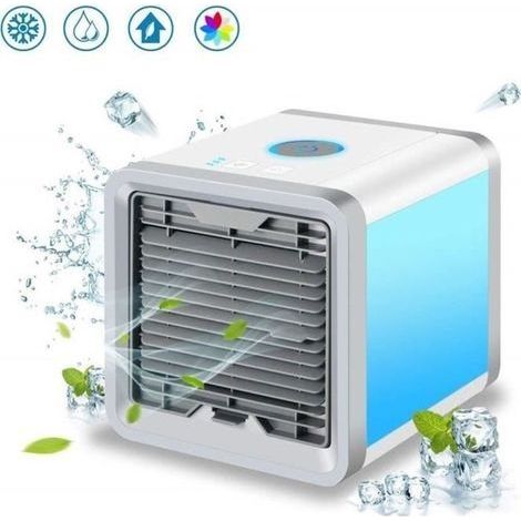 (7 LED-Farben) Tragbare Klimaanlage – 7House – Mini-USB-Ventilator – 3-in-1 – Luftbefeuchter – Luftreiniger