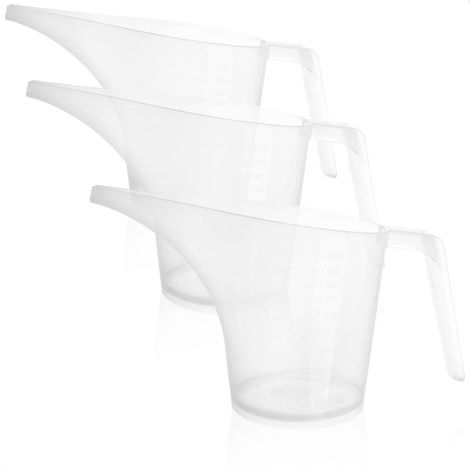 3x Jarras con Embudo - Regadera con Pico - Embudo Transparente - Botella Medidora para Hacer Jabón 1000ML