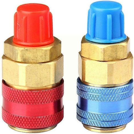 Raccord rapide en laiton pour climatisation automobile R134A (basse/haute pression), adaptateur réglable, manomètre Z9M9 (1/5)