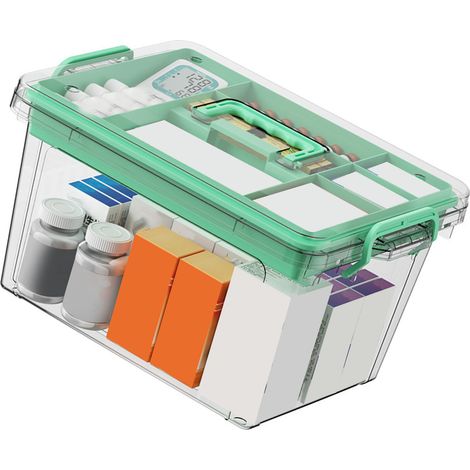 Trousse de premiers secours portable multicouche grande capacité avec poignée pour la maison, les voyages et le bureau (1/3)