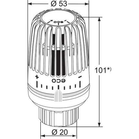 IMI Heimeier Thermostat-Kopf VK-eco mit Klemmverbindung (Direktanschluß VHK) (1/2)