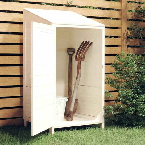 Abri de jardin Cabane de jardin - Blanc 55x52x112 cm Bois de sapin solide BV817064 - BonneVie (1/5)