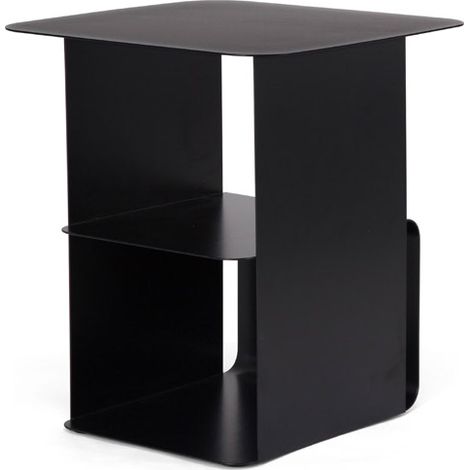 Tavolino Moderno 41x41x45,5 cm in Acciaio Nero (1/4)