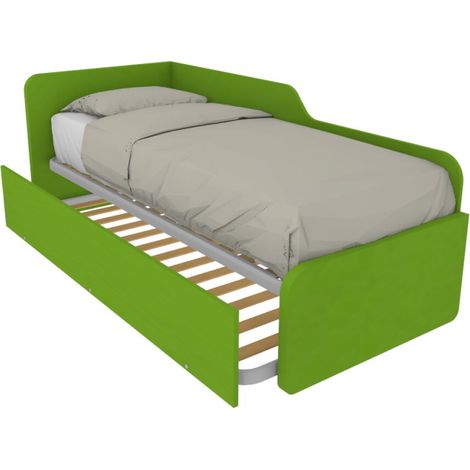 Divano letto sagomato 80x190 con letto estraibile e sollevabile - Verde mela