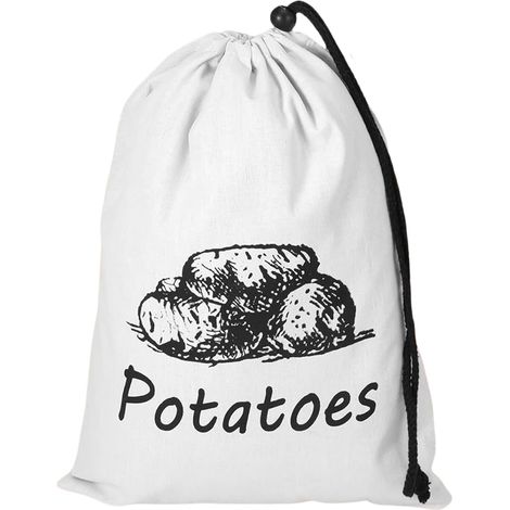 Sac de Conservation pour Pommes de Terre, Organisateur en Toile pour Oignons et Pommes de Terre, Sac Réutilisable Lavable à Cordon Grande Taille pour Aliments Légumes Fruits Cellier