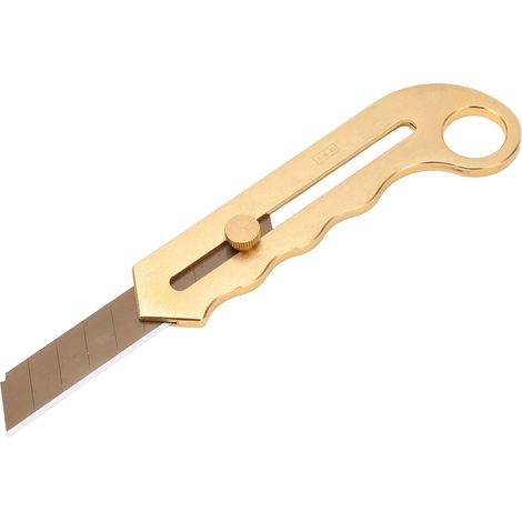 Couteau utilitaire en cuivre pur, robuste, doré, rétractable, à lame sécable pour découper le papier peint.