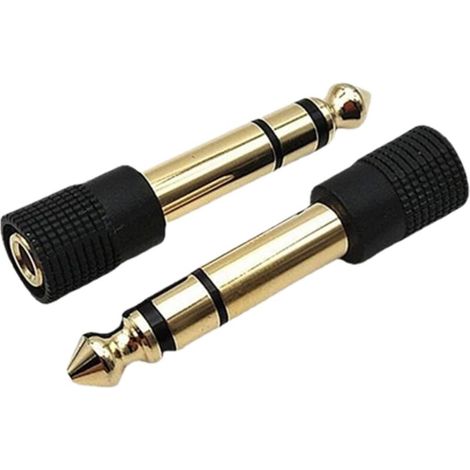 Adattatore jack audio in rame placcato oro da 6,35 mm maschio a 3,5 mm femmina, confezione da 2