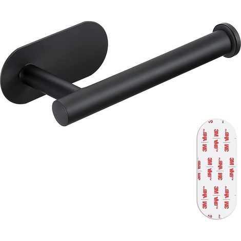 Lntyq Porte-papier toilette mural auto-adhésif pour salle de bain, noir mat, moderne, en acier inoxydable 304, pour salle de bain, camping-car (noir, 1 paquet) (1/5)