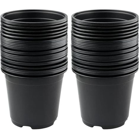 KLVGTIFS PU - Lot de 50 pots en plastique noir de 15 cm pour plantes grasses, légumes et boutures KLB (1/5)