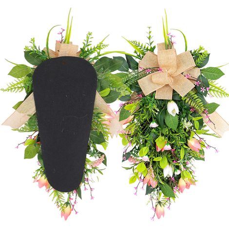 Corona de flores coloridas, corona de primavera - rosa y blanco