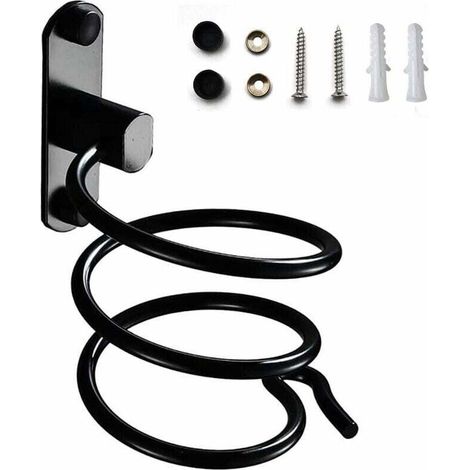 Hair Dryer Holder, Wall-Mounted Hair Dryer Holder, Hair Dryer Holder with Plug-in Holder, for Hotel, Bathroom, Restroom, Hair Salon (1/5)