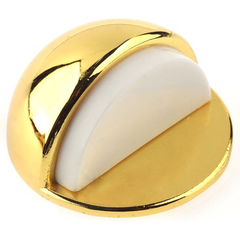 Tope de puerta adhesivo con acabado oro. Dimensiones: 45x45x25 mm -