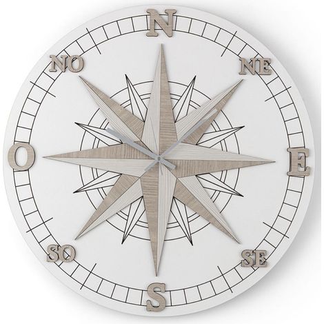 Orologio da parete legno laminato rotondo D30 cm ROSA DEI VENTI BRC