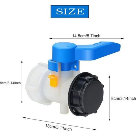 Vanne cuve - - - Adaptateur IBC 60 mm - DN40 (62/50 mm) - Résistante acide/alcali (1/4)