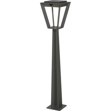 Borne solaire extérieure Métro en Aluminium Gris
