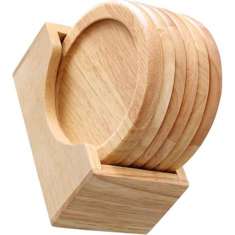 de verre sets de table protecteurs lot de 6 en bois de hêtre (1/5)