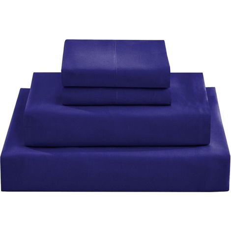 Parure de lit 4 pièces en microfibre ultra douce, bleu roi, pour hôtel de luxe (1/4)