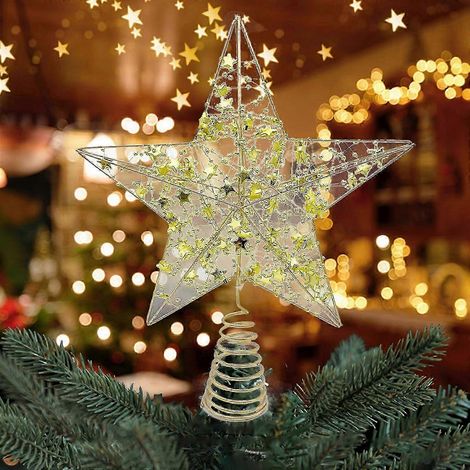 Décorations de Noël - Étoile de sapin lumineuse pour les fêtes - Décoration de sapin de Noël (1/3)