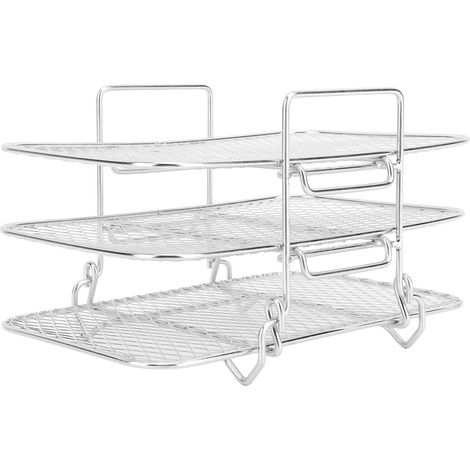 Grille de friture à 3 niveaux en acier inoxydable, grille empilable, support de cuisson à 3 niveaux pour usage domestique (1/5)