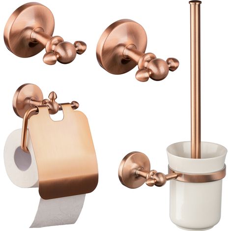 PaulGurkes Bad-Accessoires Set Kupfer Rote Bronze Nostalgie Antik Retro