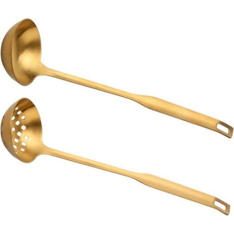 Passoire - Louche A Soupe - Acier Inoxydable 304 - Longueur 27 Cm - Pour Hot Pot Et Cuisson - Lot De 2 (1/5)