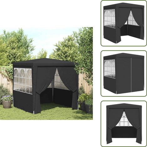 Profi-Partyzelt mit Seitenwänden 2,5×2,5m Anthrazit 90 g/m² - Gartenzelt - Partyzelt - Outdoor Zelt - Pavillon - Grillplatz (1/5)