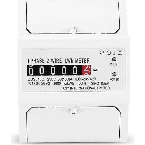 DIN-Schienen-Stromzähler 220 V, einphasiger 2-Draht-4-poliger digitaler Stromzähler, Stromzähler (5(30) A) (1/5)