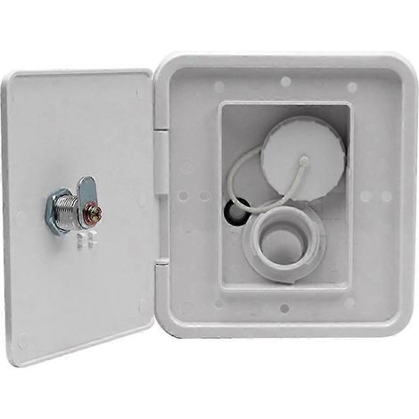 Réservoir d'eau à alimentation par gravité pour camping-cars, trappe carrée, avec vis de verrouillage – accessoire pour camping-cars, caravanes et remorques – bon état (1/5)