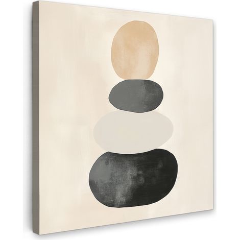 TABLEAU SUR TOILE Japandi - Wabi sabi - Beige Tableau Chambre Adulte 90x90 cm