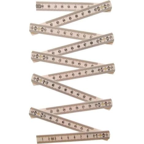 Cinta métrica plegable bgs diy 1 metro blanco 10 secciones plástico