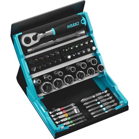Hazet SmartCase 2200SC-2 Bit-Set 50teilig Innen-Sechskant, Schlitz, Kreuzschlitz Phillips, Kreuzschl