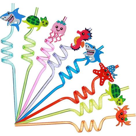 Pajitas Reutilizables - Multicolor - Para Fiesta De Cumpleaños Infantil - 1 Unidad (1/5)