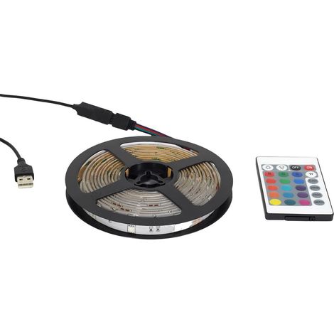 Ruban 90 Leds Multicolore Adhésif 300cm avec Télécommande (1/5)