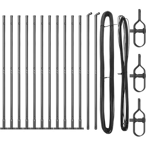 Poteau de clôture. 13 pcs Gris Acier (1/5)