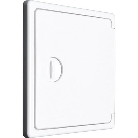 Couvercle d'inspection universel - Dimensions extérieures : 15 x 15 cm - Couvercle fin à ouverture - Rabat de révision de base - Plastique ABS blanc (15 x 15 - OPI 15/15) (1/5)