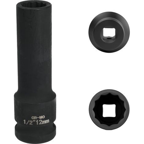 x 12mm Socket, 1/2" Drive, 12 Points, Cr-Mo Steel, For Automotive Mechanics (1/5)