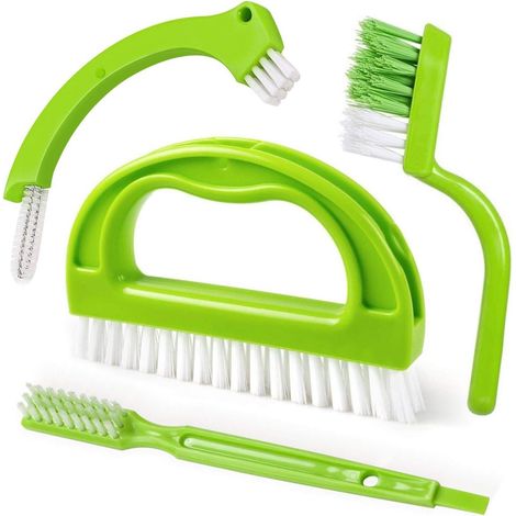 Filiyano-Brosse verte 4 en 1 pour le nettoyage des joints de carrelage, avec manche rigide. Convient à toutes les applications ménagères, notamment la (1/5)