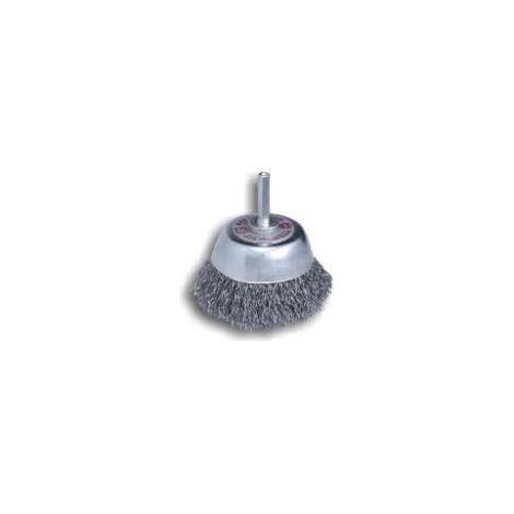 Brosse en acier ondulé monté sur tige hexagonale diamètre 65 mm x 24 mm