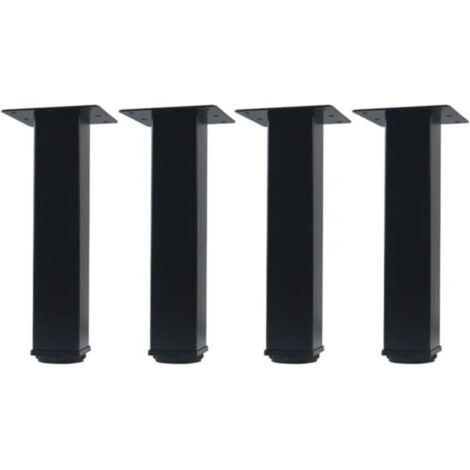 (4 Pieces) Black Height Adjustable Furniture Feet, Sofa Coffee Table Legs, Bathroom Cabinet Sink Feet, Furniture Legs (1/4)