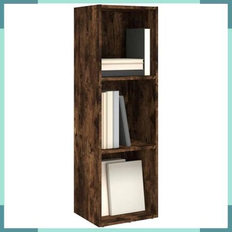 Bibliothèque/Meuble TV - 826655 - Chêne fumé - 36 x 30 x 114 cm - Bois d'ingénierie (1/5)