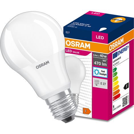 Ampoule LED E27 4.9W 470 lm A55 OSRAM Parathom Value Classic 4052899326927 6500K Blanc froid (1/4)