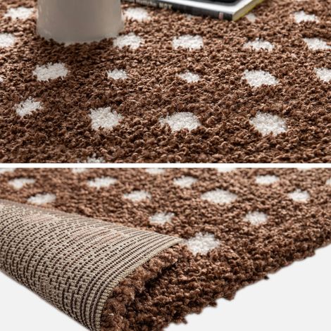Alfombra interior con lunares marrones y crema (1/5)