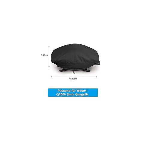 Housse pour grill Weber Q2000/Q2200 – Dimensions 82 x 48 x 32 cm – Vinyle durable et étanche – Protection UV renforcée