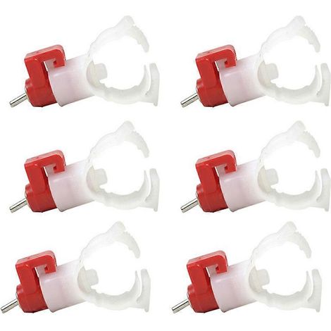 Abreuvoirs pour poulets, adaptés aux animaux de ferme, dimensions : 0,5 x 4,5 x 3,5 cm, installation par anneau à pression, lot de 10. (1/5)