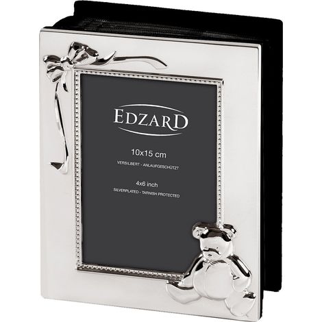 Album Photo Enfant Motif Ours Argenté pour 100 Photos 10x15 cm, Finition Anti-Ternissement - PANGIVO