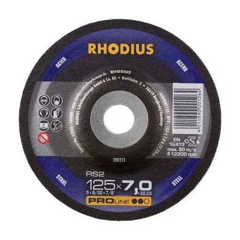DISQUE À ÉBARBER À MOYEU DÉPORTÉ RHODIUS RS2 200213 125 MM 22.23 MM 1 PC(S)