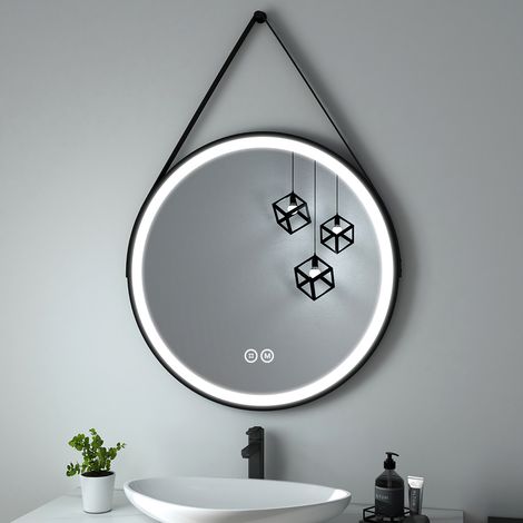 Miroir de Salle de Bain LED Heilmetz Ø80 cm – 3 Couleurs de Lumière à Variable, IP44, Interrupteur Tactile Moderne (1/5)