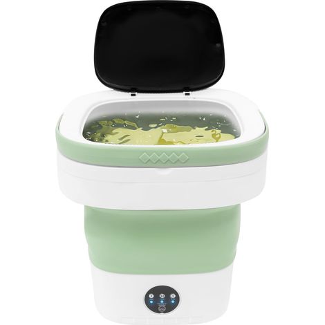 Portable Mini Waschmaschine Mit Schleuder Blaulichtfunktion 12 L Mini Washing Machine Faltbare Kleine Waschmaschine Mobile Waschmaschine Grün Geeignet Waschen kleinerer Kleidungsstücke (1/5)