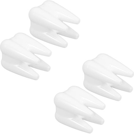 Lot de 4 Porte-brosses à Dents de Dent en Plastique Blanc 4 Trous, Support Ventilé et Créatif pour Salle de Bain, Adapté aux Garçon et Filles (1/5)