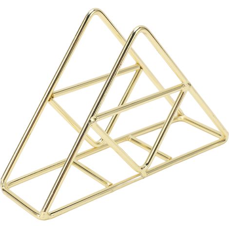 Porte-serviettes tendance, triangulaire, épais et élargi, autoportant, en métal forgé doré (1/5)